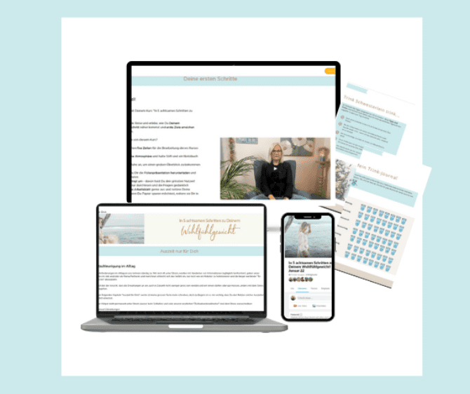 Online Kurs in 5 achtsamen Schritten zu Deinem Wohlfühlgewicht Online Kurs in 5 achtsamen Schritten zu Deinem Wohlfühlgewicht