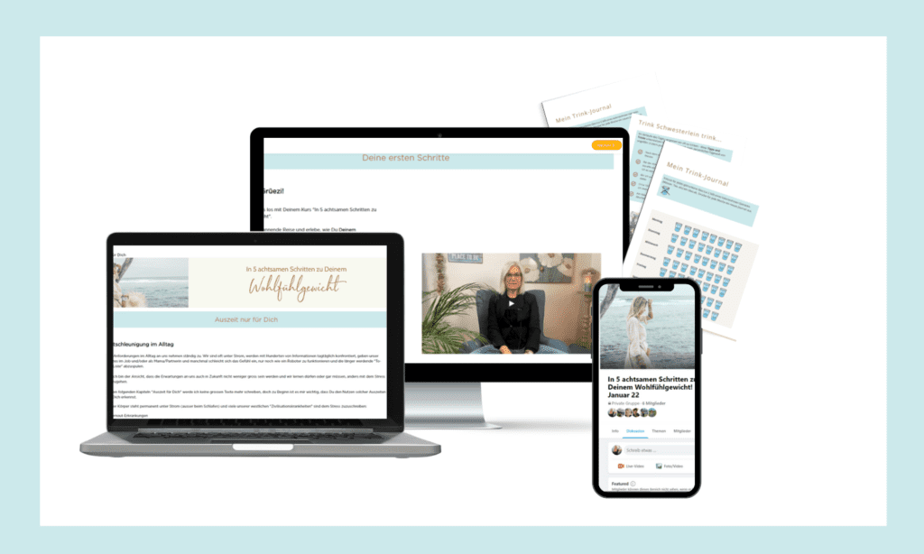Online Kurs in 5 achtsamen Schritten zu Deinem Wohlfühlgewicht Wartelist